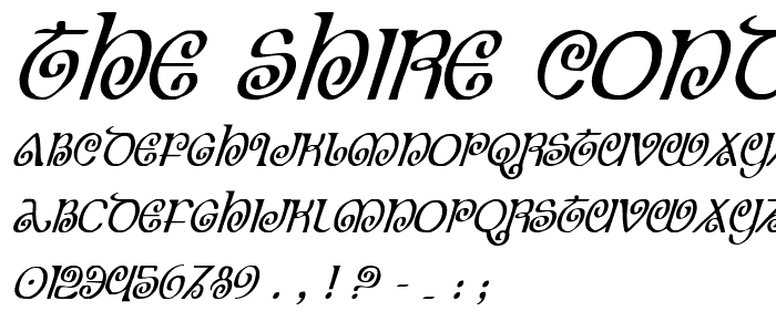 The Shire Condensed Italic font
